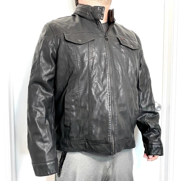 Levi’s Faux Leather Racer Biker Trucker Jacket